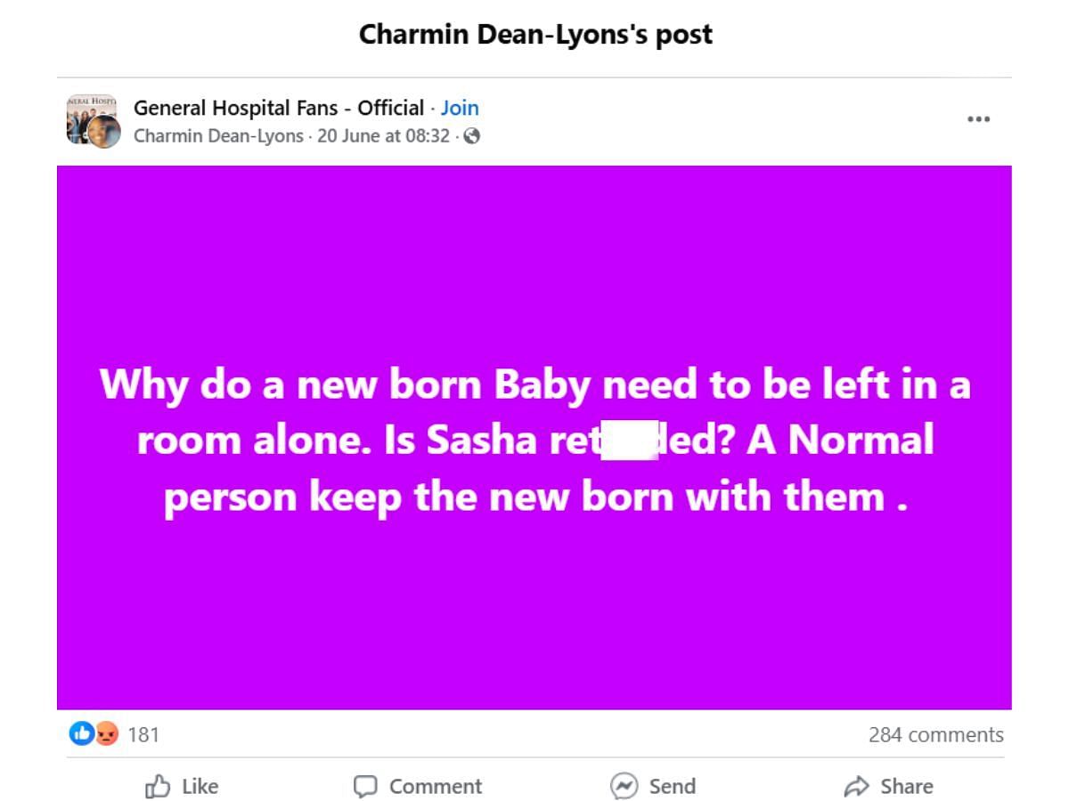 The Original Post by the fan (Image via Facebook/ @Charmin Dean-Lyons)